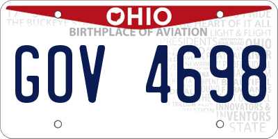 OH license plate GOV4698