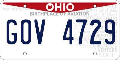 OH license plate GOV4729