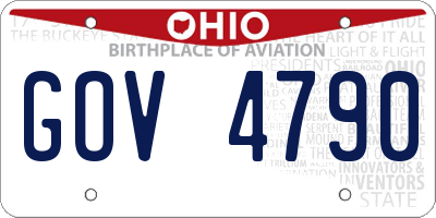 OH license plate GOV4790