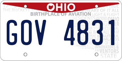 OH license plate GOV4831