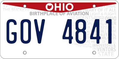 OH license plate GOV4841