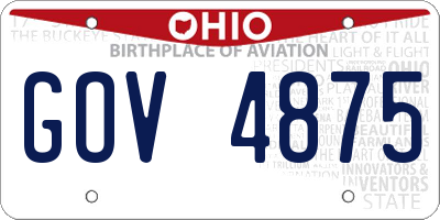 OH license plate GOV4875