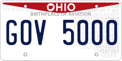 OH license plate GOV5000