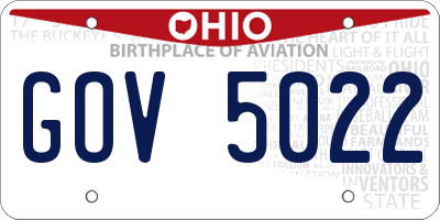 OH license plate GOV5022