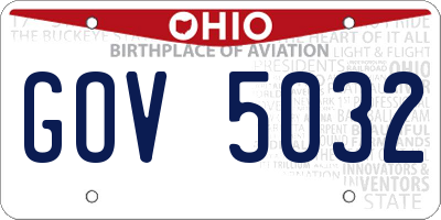 OH license plate GOV5032