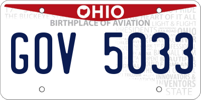 OH license plate GOV5033