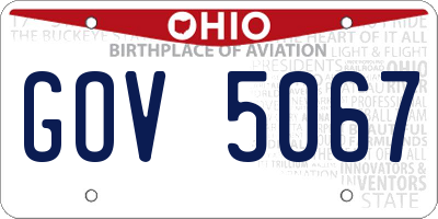 OH license plate GOV5067