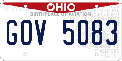 OH license plate GOV5083