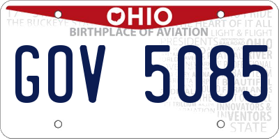 OH license plate GOV5085