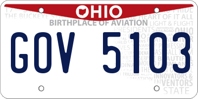 OH license plate GOV5103