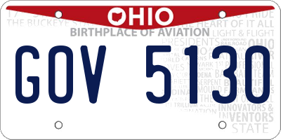OH license plate GOV5130