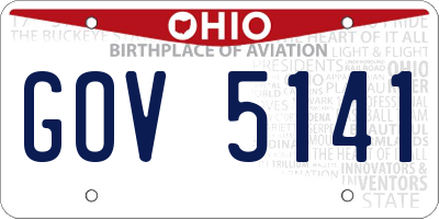 OH license plate GOV5141