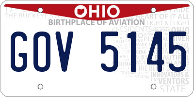 OH license plate GOV5145