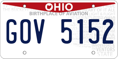 OH license plate GOV5152