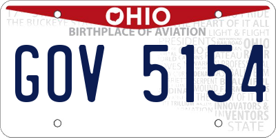 OH license plate GOV5154
