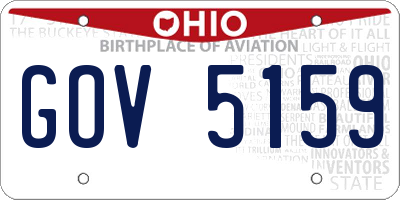 OH license plate GOV5159