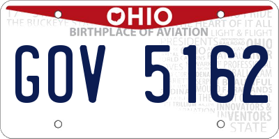 OH license plate GOV5162