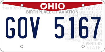 OH license plate GOV5167