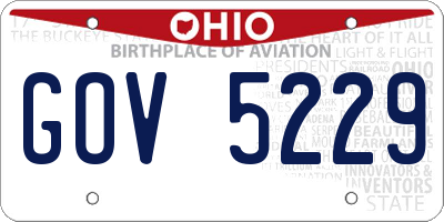 OH license plate GOV5229