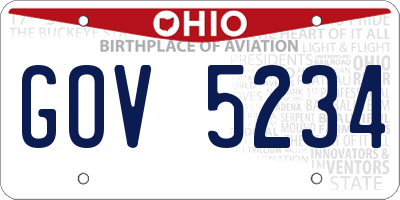 OH license plate GOV5234