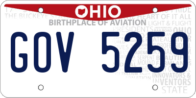 OH license plate GOV5259