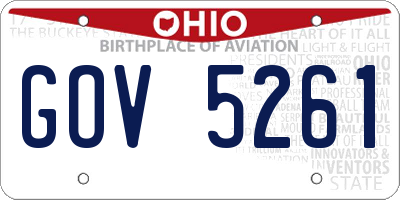 OH license plate GOV5261