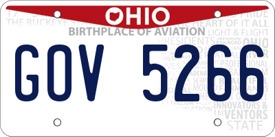 OH license plate GOV5266