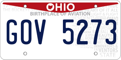 OH license plate GOV5273