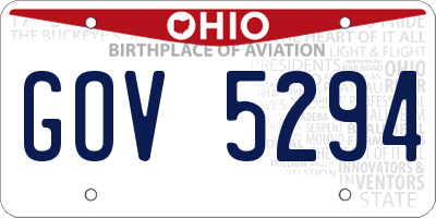 OH license plate GOV5294