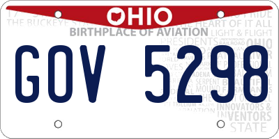 OH license plate GOV5298