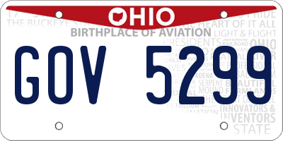 OH license plate GOV5299