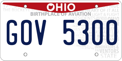 OH license plate GOV5300