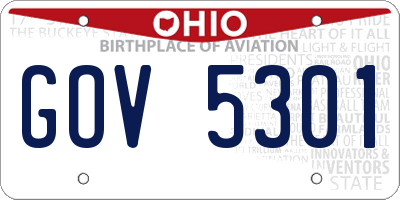 OH license plate GOV5301