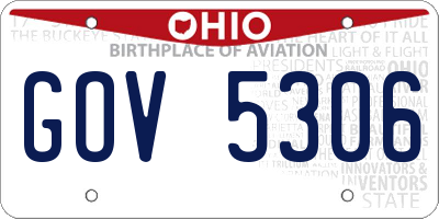 OH license plate GOV5306