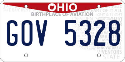 OH license plate GOV5328