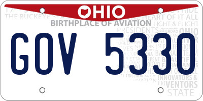 OH license plate GOV5330