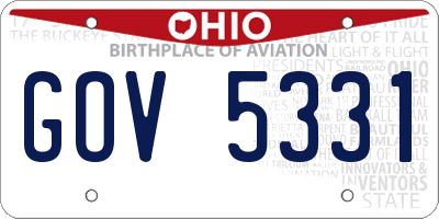 OH license plate GOV5331