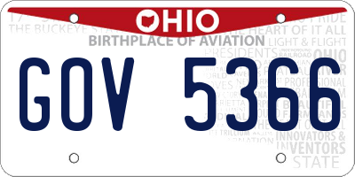 OH license plate GOV5366