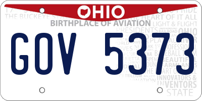 OH license plate GOV5373