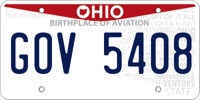 OH license plate GOV5408