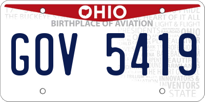 OH license plate GOV5419