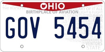 OH license plate GOV5454