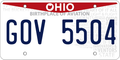 OH license plate GOV5504
