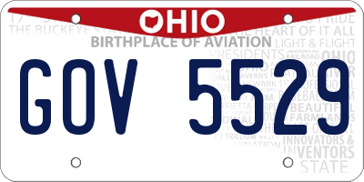 OH license plate GOV5529