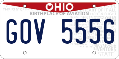 OH license plate GOV5556