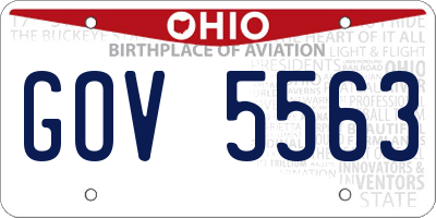 OH license plate GOV5563