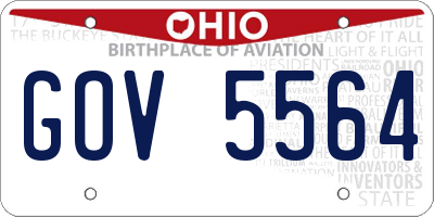 OH license plate GOV5564