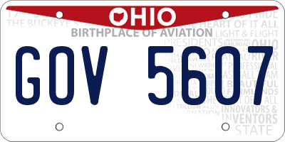 OH license plate GOV5607