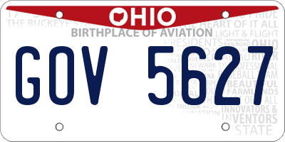 OH license plate GOV5627