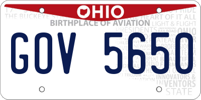OH license plate GOV5650